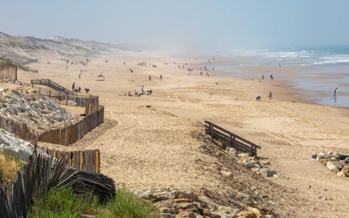 Secteur Sud en mai 2023 après travaux - Crédits photo : Delphine Trentacosta - photo extraite de l’Observatoire du littoral de la Ville de Lacanau, mis en place dans le cadre de la Stratégie Locale de Gestion de la Bande Côtière financée par l’Union européenne, la Région Nouvelle-Aquitaine, l’Etat et la Communauté de communes Médoc Atlantique.