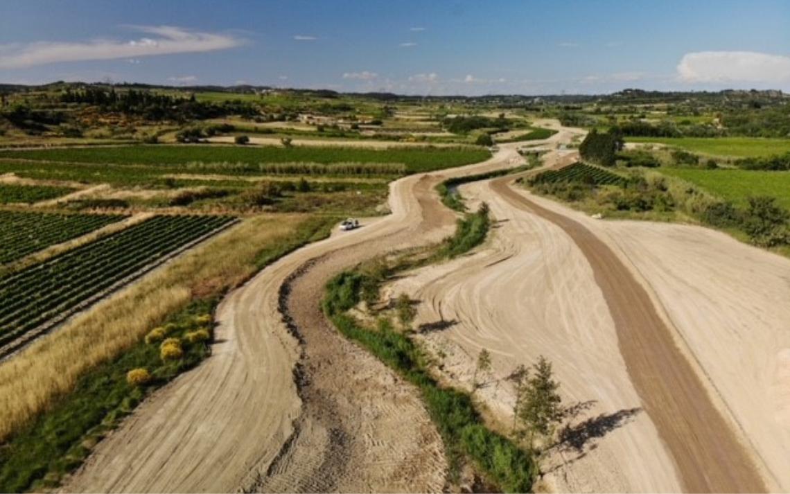 Vue aérienne d’une partie du chantier de restauration physique du Briançon – Crédits photo : RIPARIA
