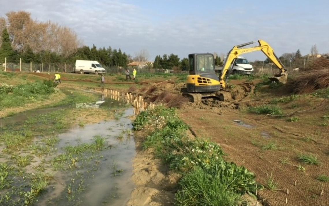 Travaux de végétalisation sur berges - Crédits photo : EPTB Gardons