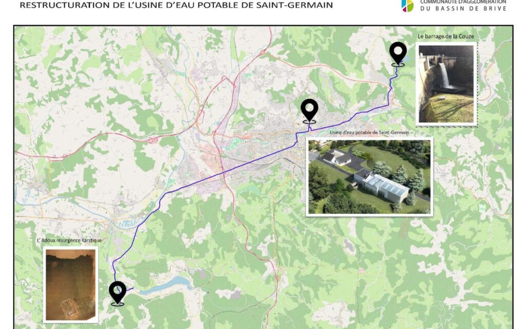 Construction de l'usine d'eau potable Saint-Germain à Brive-la-Gaillarde (19)