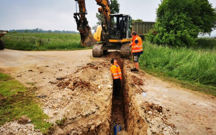 Les communes de Celles-en-Bassigny et Lavernoy sont désormais alimentées en eau potable après un chantier de plusieurs mois en 2023 – Crédits photo : Syndicat Mixte de Production d’eau potable du sud Haute-Marne (SMIPEP)
